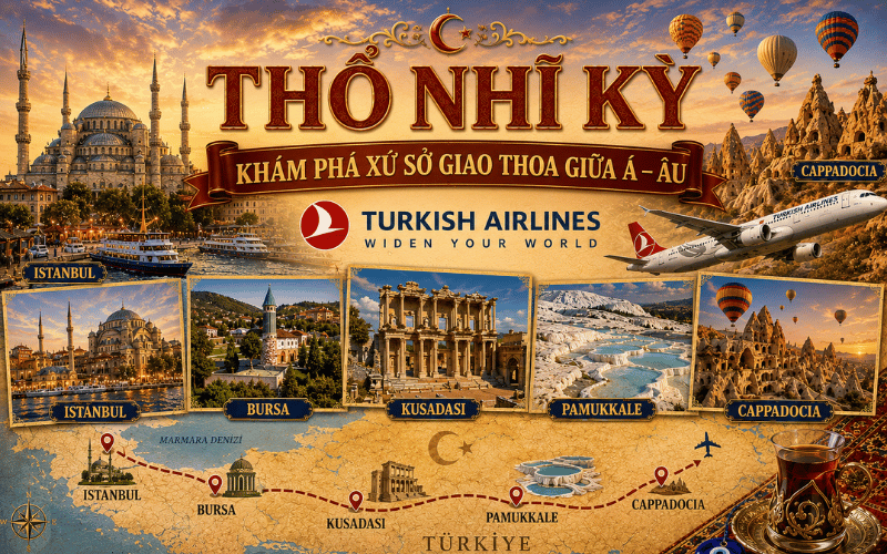 THỔ NHĨ KỲ - Vùng đất giao thoa Âu Á 8N7Đ<br>Bay Turkish Airlines